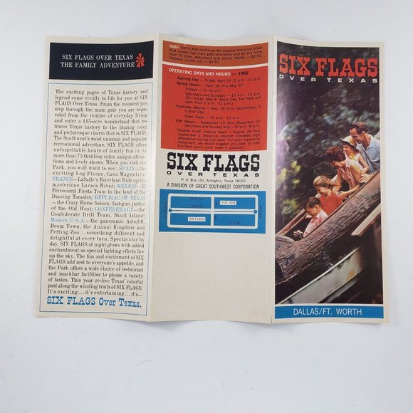 Vintage Six Flags Over Texas Brochure Pamphlet Dallas Fort Worth 1966 - Picture 5 of 5